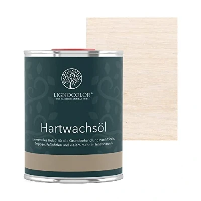 Abbildung von Lignocolor Hartwachsöl Holzöl für den Innenbereich (1 L, Blassweiss)