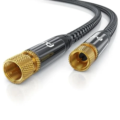 Abbildung von CSL 3m HDTV Satellitenkabel mit Braiding 8k 4k 135Db 75 Ohm F Stecker zu SAT Kabel Antennenkabel DVB T2 Radio UKW DAB