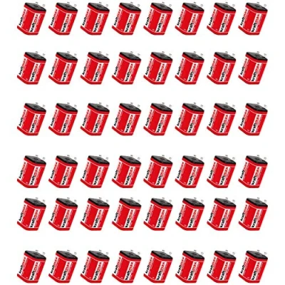 Abbildung von 48x Kraftmax 4R25 Batterie Block 6V / 9500mAh (9,5 AH) 6 Volt Hochleistungs Blockbatterie für z.B. Baustellenleuchte/Baustellenlampe/Blinklampe/Handscheinwerfer 48 Stück