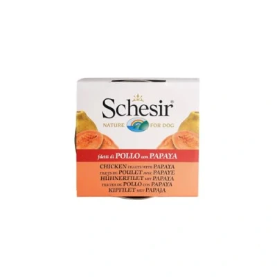 Abbildung von Schesir Hund Dose Gelee 150 g Hundefutter Huhn&amp;Papaya...