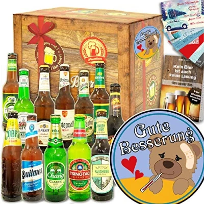 Abbildung von gute Besserung Bier Paket Welt und DE Geschenk Set