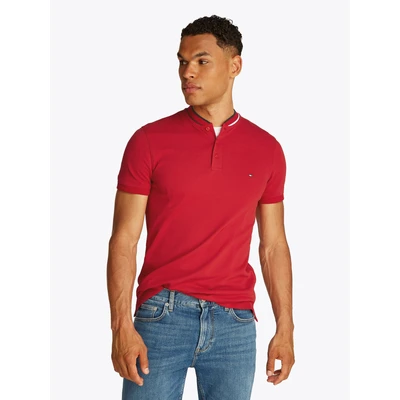 Abbildung von Tommy Hilfiger Herren Poloshirt Kurzarm DC Interlock Slim Fit, Blau (Desert Sky), S