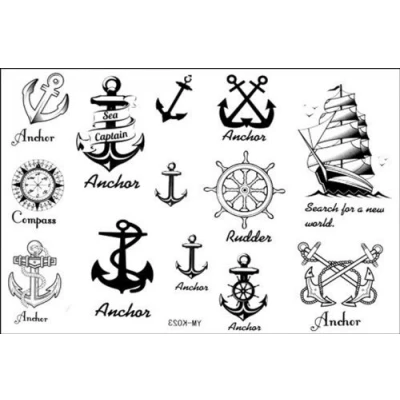 Abbildung von SPESTYLE wasserdicht ungiftig temporäre Tätowierung stickerslatest neue Design Release Tattoo wasserdichte Anker nautischen Tattoos