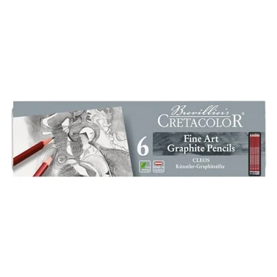 Abbildung von Cretacolor CLEOS Fine Art Graphite bruchfeste Graphitstifte 6 teilig