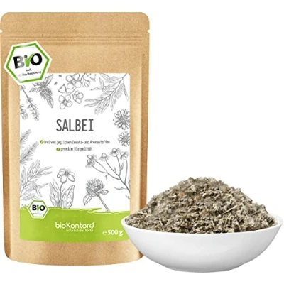 Abbildung von Salbei getrocknet und geschnitten BIO 100% natürlich aus kontrolliert biologischem Anbau von bioKontor (500 g)
