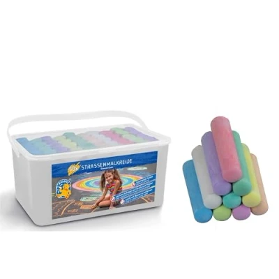 Abbildung von Pustefix MALEFIX Straßenmalkreide 50er Packung I Malkreide für Kinder und Erwachsene Vielfalt an Farben Leuchtend Kräftig Wasserlösliche hochwertige Kreide Straße u. Hof