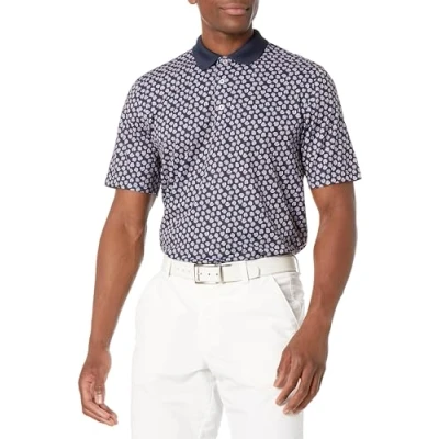 Abbildung von Amazon Essentials Herren Golf Poloshirt, Feuchtigkeitsableitend Schnell Trocknend, Kurzarm, Marineblau Muscheln, M