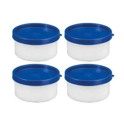 Abbildung von Westmark 4 Kräuter /Gefrierdosen, inkl. Deckel, Füllvolumen: je 100 ml, stapelbar, Kunststoff, Trio, Farbe: Transparent/Blau, 25742270