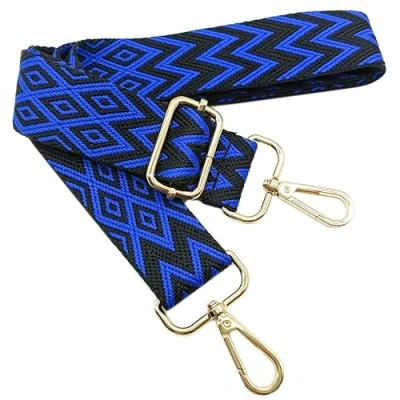 Abbildung von Verstellbarer Schultergurt Tasche Blau, Taschengurte zum Wechseln, Taschengurt Breit mit Karabiner Gold, 80 130 cm Tragegurt für Damen Schulterriemen, Moderne Handtasche, 3.8cm, 706