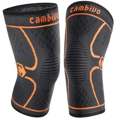 Abbildung von CAMBIVO Kniebandage Männer Damen X2, Bandage Knie hilfreich Erholung bei Meniskusriss, ACL und Arthritis, Meniskus für Laufen, Wandern, Joggen, Sport, Volleyball