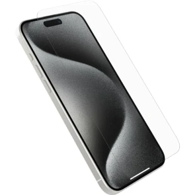Abbildung von OtterBox Glass Displayschutz für iPhone 15 Pro Max gehärtetes Glas, Schutz vor Brüchen, Kratzern und Stürzen, Keine Einzelhandelsverpackung
