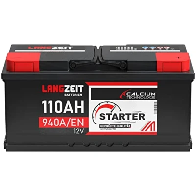 Abbildung von LANGZEIT Autobatterie 110Ah 12V 940A/EN Starterbatterie Batterie ersetzt 100Ah 105Ah