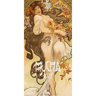 Abbildung von Alfons Mucha Kalender 2024, Wandkalender im Hochformat (33x66 cm) Kunstkalender (Jugendstil)
