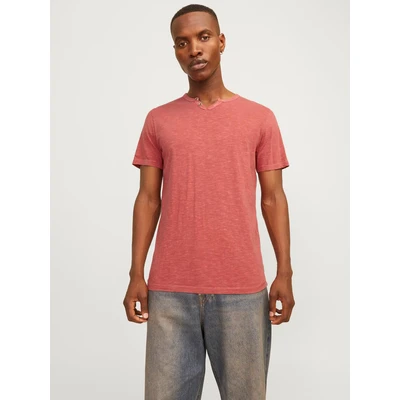 Abbildung von Jack &amp; Jones Jjesplit NECK Tshirt basic, Herren, Größe: XS, Red ochre