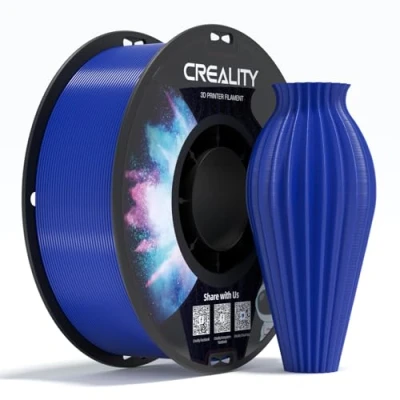 Abbildung von Creality CR PETG 3D Druckfilament 1,75 mm, Ausgezeichnete Zähigkeit, Hohe Präzision, Geruchlos, Ungiftig, Feuchtigkeitsbeständig, 1 kg (2,2 lbs), Glänzendes Filament für Drucker(Blau)