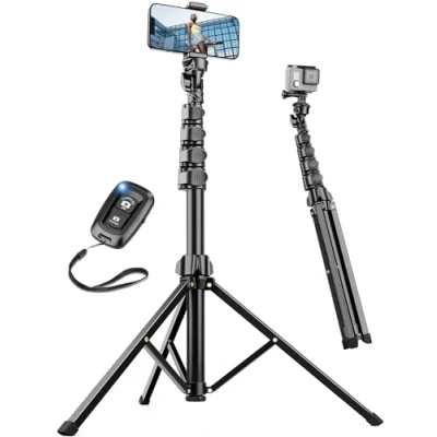 Abbildung von Nineigh Handy Stativ Ständer, 180cm Smartphone Stative mit Fernauslöser, Erweiterbar Selfie Stick für iPhone, Tripod Handyhalterung, Kompatibel iPhone Samsung Huawei Kamera