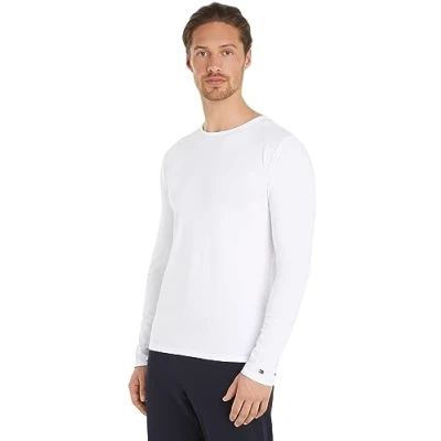 Abbildung von Tommy Hilfiger Herren Langarmshirts Basic, Mehrfarbig (White/White/White), M