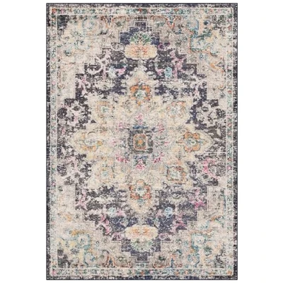 Abbildung von SAFAVIEH Boho Teppich für Wohnzimmer, Esszimmer, Schlafzimmer Madison Collection, Kurzer Flor, Schwarz und Gold, 122 X 183 cm