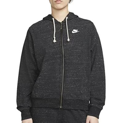 Abbildung von Nike Sportswear W GYM VNTG EASY FZ Sweatjacke, Damen, Größe: Large, Black/white