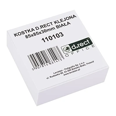 Abbildung von D.RECT Zettelklotz Notizklotz 85x85x30mm circa 300 blatt kopfgeleimt Weiß