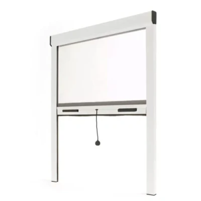 Abbildung von Fliegengitter Insektenschutzrollo Aluminium für Fenster Weiss, B125 x H160cm Fiberglas Fliegengitternetz Fliegengitterrollo Insektenschutz