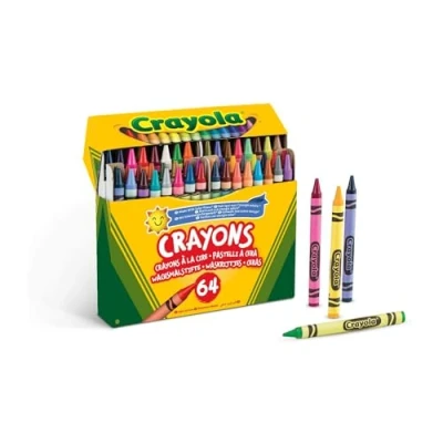 Abbildung von Crayola Wachsmalstifte Kinder, Malstifte für Kinder in 64 verschiedenen Farbtönen, Ungiftige Wachsmalkreiden, Bastel Set, Farbstifte Kinderspielzeug ab 3 Jahre