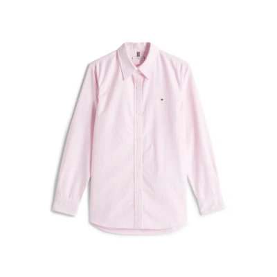 Abbildung von Tommy Hilfiger Oxford Relaxed FIT Shirt Hemdbluse, Damen, Größe: 44, Classic ithaca/pink