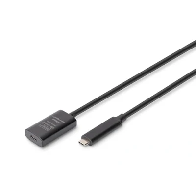 Abbildung von DIGITUS Aktives USB Verlängerungskabel C Buchse zu Stecker 5 m 3.2 Gen2 10 Gbit/s Plug &amp; Play mit Signalverstärker Schwarz
