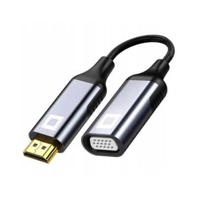 Abbildung von CO2 HDMI auf VGA Adapter, D SUB 2K/60Hz, Full HD, Plug &amp; Play, Vergoldet, Unidirektional, Kompatibel mit Computer, Desktop, Laptop, PC, Monitor, Projektor