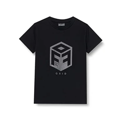 Abbildung von hummel Unisex Kinder Hmloffgrid Cotton Jersey S/S Kids T Shirt, Jet Black/Forged Iron, 140 EU