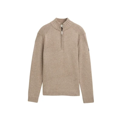 Abbildung von TOM Tailor Troyer MIT Details Strickpullover, Herren, Größe: Small, Parasol brown melange