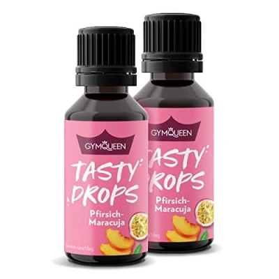 Abbildung von GymQueen Tasty Drops, Pfirsich Maracuja, 2x30ml, Flavour Drops ohne Kalorien