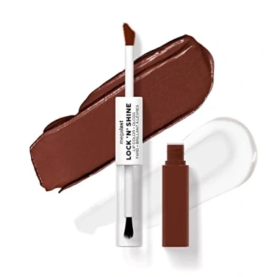 Abbildung von Wet n Wild Megalast Lock n&#039; Shine, Dual Ended Lip Color and Clear Gloss, Vitamin E Jojoba Oil Enriched Formula, Affogato Dreams Shade