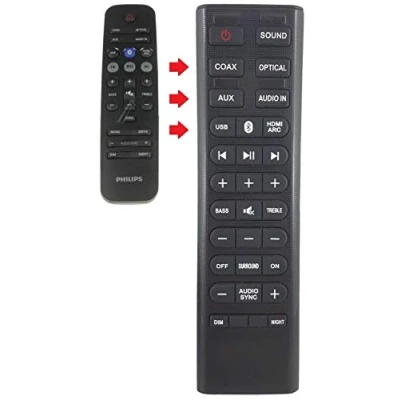 Abbildung von Ersatz Fernbedienung passend für Philips HTL2183B/12 HTL3160B/05 HTL3160B/12 HTL3170B/12