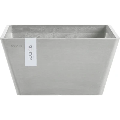 Abbildung von ECOPOTS Blumentopf &quot;BERLIN White Grey&quot;, BxTxH: 25x25x12,8 cm