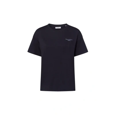 Abbildung von Marc OߴPolo Denim Damen T Shirt aus Bio Baumwolle mit Rundhalsausschnitt, Blau (Blue Depths), L