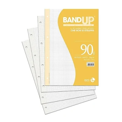 Abbildung von Bm BeMore Ersatzband A4 mit verstärktem Band Lineatur 5 mm Kariert Rändern für 4. und 5. Klasse 40 Blatt Papier 90 g/m² 0105489