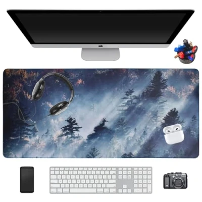 Abbildung von Gaming Mauspad 900 x 400 mm, Schreibtisch Protector, Multifunktionales Office Mousepad, Schreibtischunterlage, Tastatur Matte, rutschfeste Gummibasis, für Gaming, Büro, Zuhause