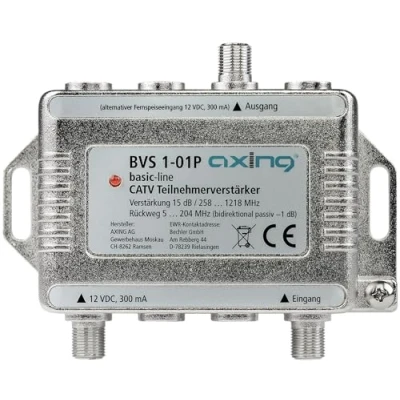 Abbildung von Axing BVS 1 01P CATV Teilnehmerverstärker 15 dB Kabel TV Verstärker 5 1218 MHz