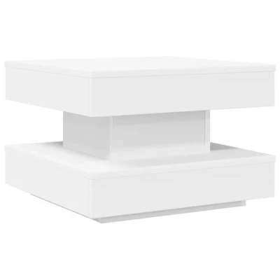 Abbildung von vidaXL Couchtisch 360 Grad Drehbar Weiß 50x50x34,5 cm, Kaffeetisch, Tische, Sofatisch, Tisch, Beistelltisch, Wohnzimmertisch, Tisch Wohnzimmer
