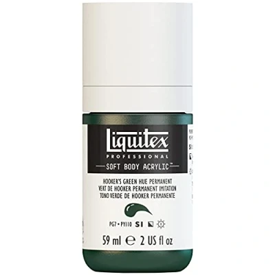 Abbildung von Liquitex 1959224 Professional Acrylfarbe Soft Body Künstlerfarbe in cremiger deckender Konsistenz, hohe Pigmentierung, lichtecht &amp; alterungsbeständig, 59ml Flasche Hookers Grün Permanent Imit.