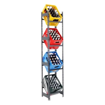 Abbildung von PROREGAL® Standregal Getränkekistenregal High Big Camel, HxBxT 200x40x30cm, Anthrazit, Getränkeregal, 4 Ebenen für 12 Kisten, 100kg Tragkraft pro Ebene, Selbstmontage