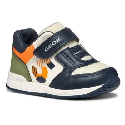 Abbildung von Geox Rishon Sneaker low für Kinder, Größe: 24, Navy light orange Schuhe