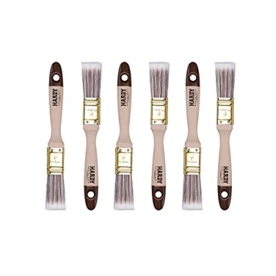 Abbildung von HARDY WORKING TOOLS Flachpinsel Set 6 teilig, Stück 25 mm Breite, Malerpinsel mit Holzgriff, Lackpinsel Serie *45*, 6PCS, Pinselset A0205 450610