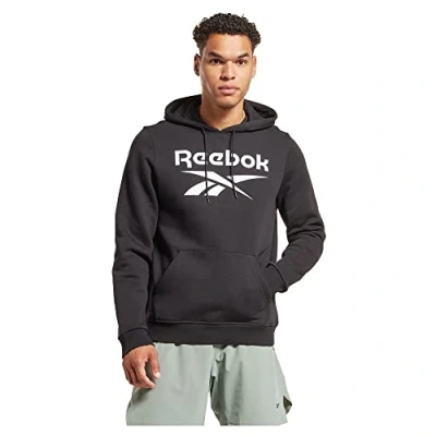 Abbildung von Reebok Identity Stacked LOGO Kapuzenpullover, Herren, Größe: Small, Black