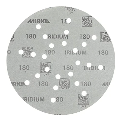 Abbildung von Mirka Iridium Schleifpapier Ø 225mm Klett Korn 180 / 25 Scheiben Für Trockenbauschleifer Wand und Deckenschleifer Schleifen von Lack, Spachtel, Grundierung, Holz, Stahl, Mineralwerkstoffe