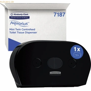 Abbildung von Aquarius Mini Doppel Toilettenpapierspender mit Zentralentnahme 7187 1 x Schwarz, Wc Papierspender