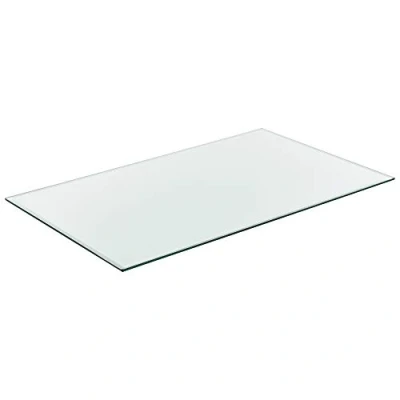 Abbildung von [neu.Haus] Glasplatte &#039;Glasgow&#039; 120x65cm Eckig Glasscheibe Tischplatte ESG Glas Kaminplatte Kaminglas DIY Tisch