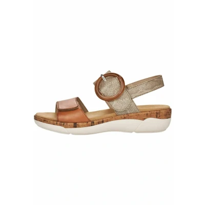 Abbildung von Remonte Plateausandalette noccia/lehmmetallic, Damen, Größe: 38, Noccia/lehm metallic Schuhe