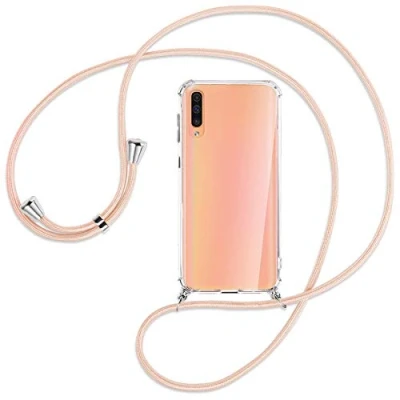 Abbildung von mtb more energy Handykette kompatibel mit Samsung Galaxy A50, A50S, A30S (6.4&#039;&#039;) Rose Peach Smartphone Hülle zum Umhängen Anti Shock Full TPU Case